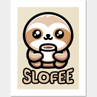 Slofee! Cute Coffee Sloth Pun Posters and Art